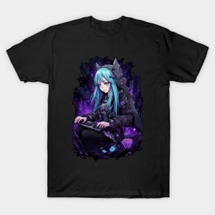 Cyber Bat Gamer Girl - Anime Shirt T-Shirt